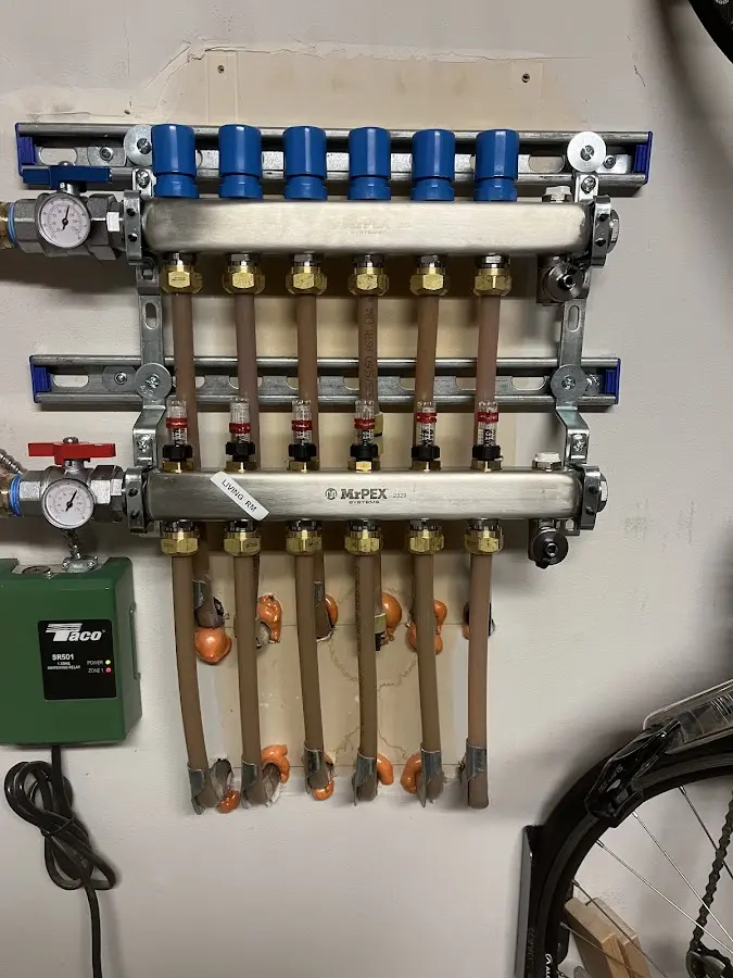 Plumber performing Gas Line Installation at a residential property in Fox Chapel